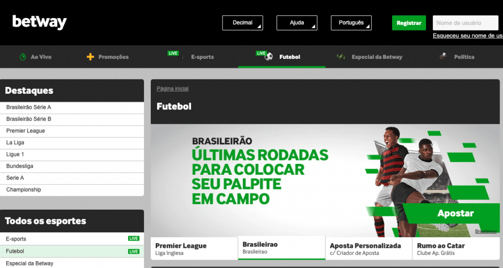 Futebol na Betway