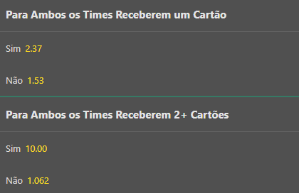 Para ambas as equipes receberem cartão