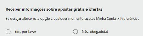 Escolha as preferências de sua conta Bet365